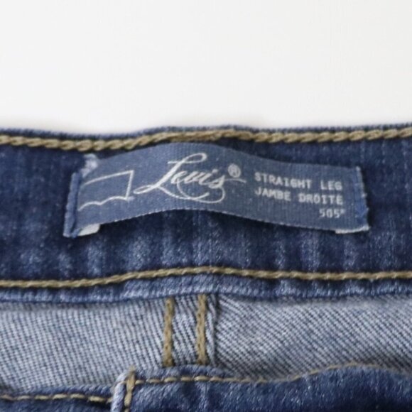 Levi’s Classic 505 Mid Rise Dark Wash Straight Jeans 30 In Inseam 12 Medium - Picture 5 of 16